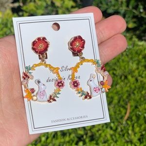 Enamel Dangle Drop Rabbit Women’s Earrings
